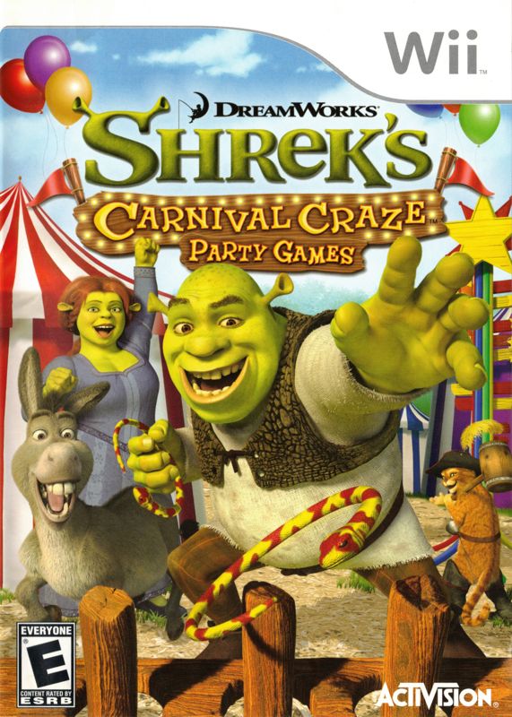 Shrek's Carnival Craze box art for Wii